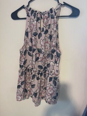 LOFT Pink Floral Halter Camisole